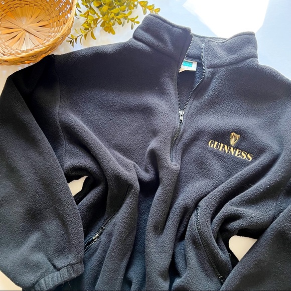 Other - SOLD | Vintage Guinness Black Fleece Zip-Up Jacket